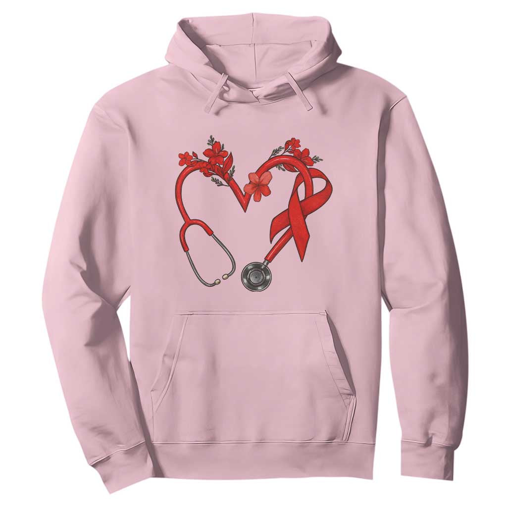 Healthcare Hero HIV Support Hoodie Red Ribbon Warrior Gift
