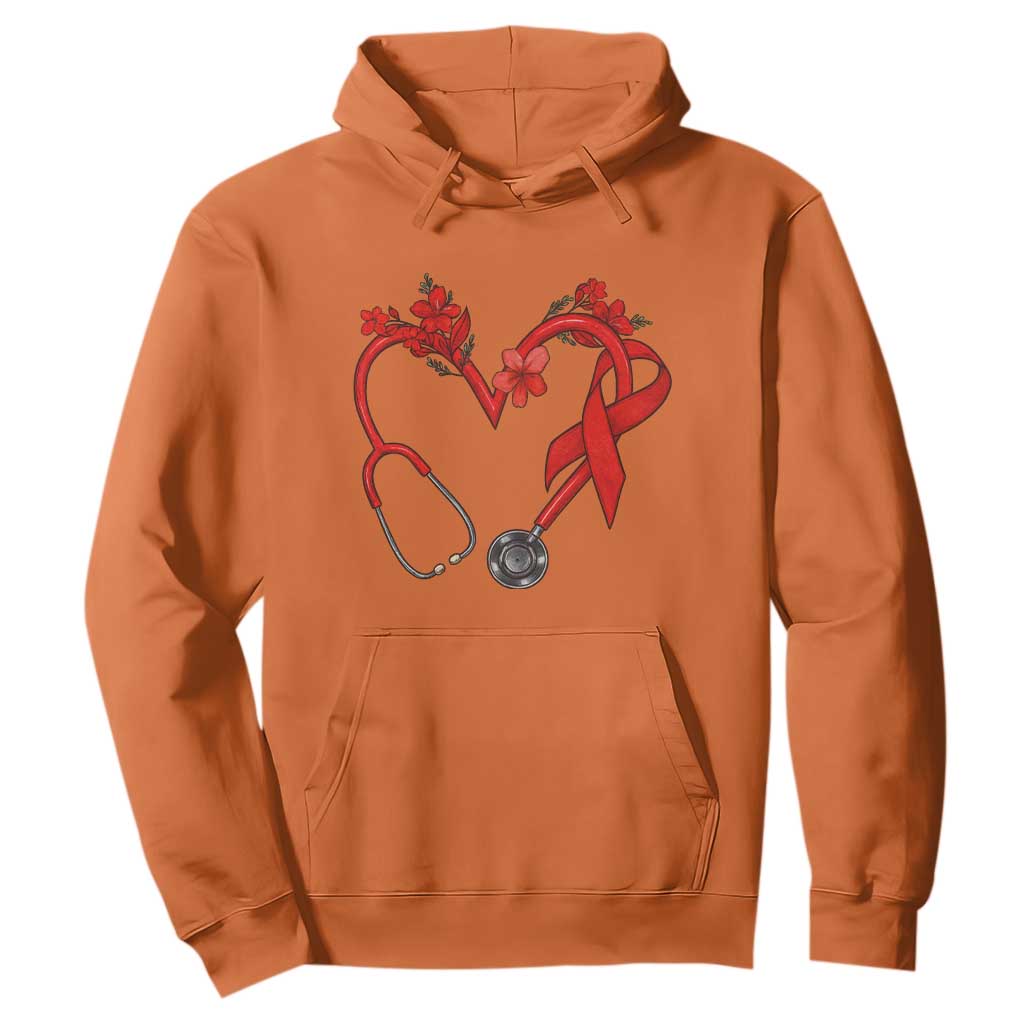 Healthcare Hero HIV Support Hoodie Red Ribbon Warrior Gift