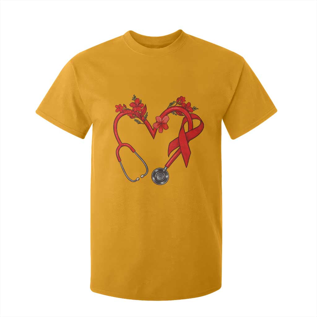 Healthcare Hero HIV Support T Shirt For Kid Red Ribbon Warrior Gift