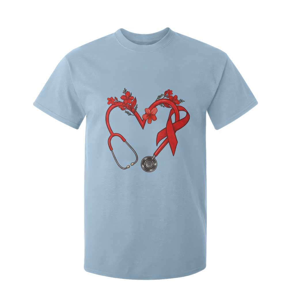 Healthcare Hero HIV Support T Shirt For Kid Red Ribbon Warrior Gift