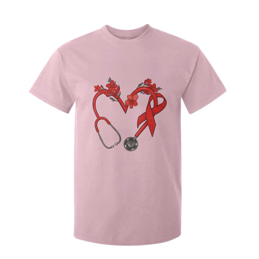 Healthcare Hero HIV Support T Shirt For Kid Red Ribbon Warrior Gift