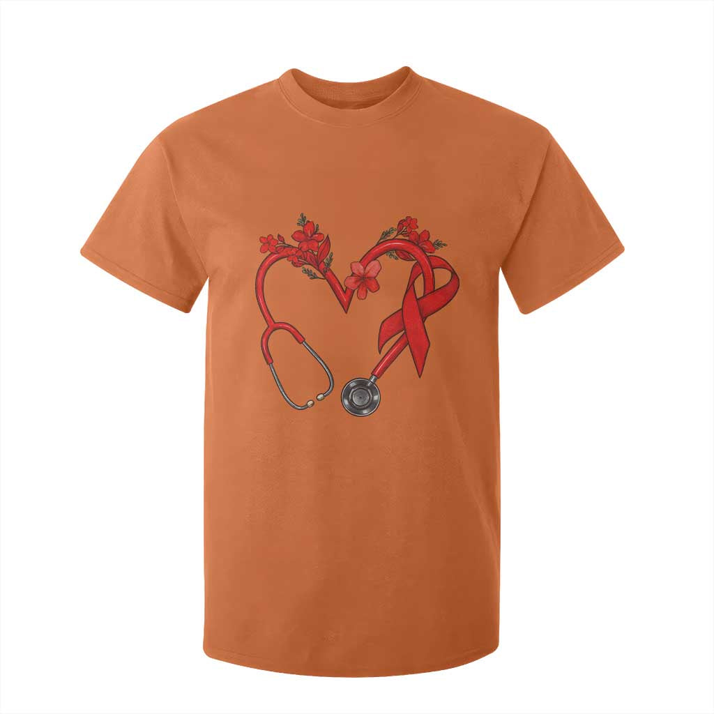 Healthcare Hero HIV Support T Shirt For Kid Red Ribbon Warrior Gift