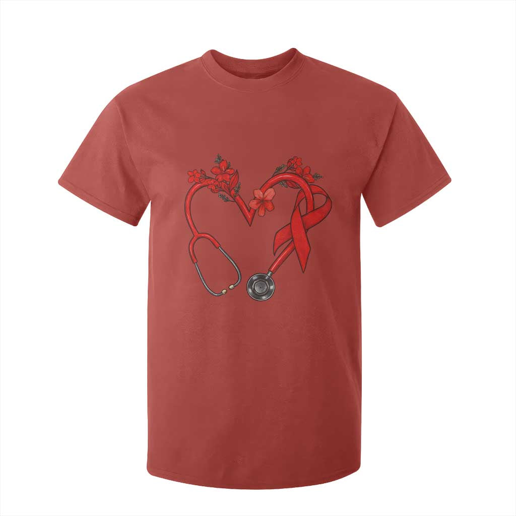 Healthcare Hero HIV Support T Shirt For Kid Red Ribbon Warrior Gift