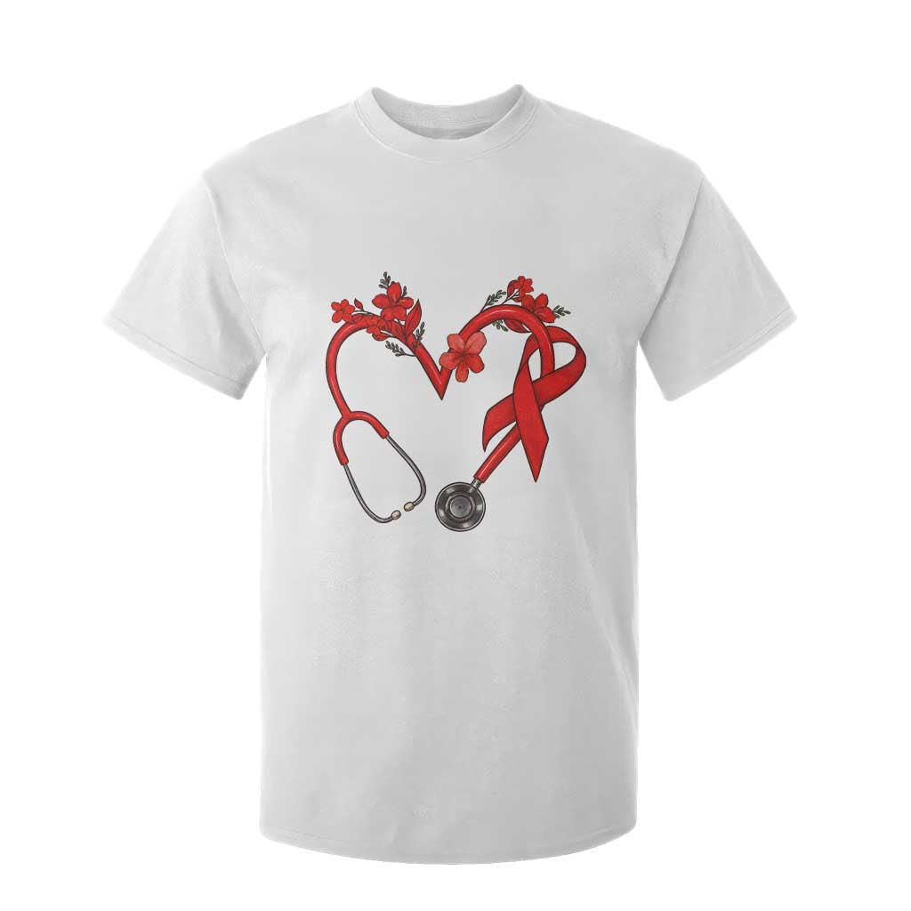 Healthcare Hero HIV Support T Shirt For Kid Red Ribbon Warrior Gift