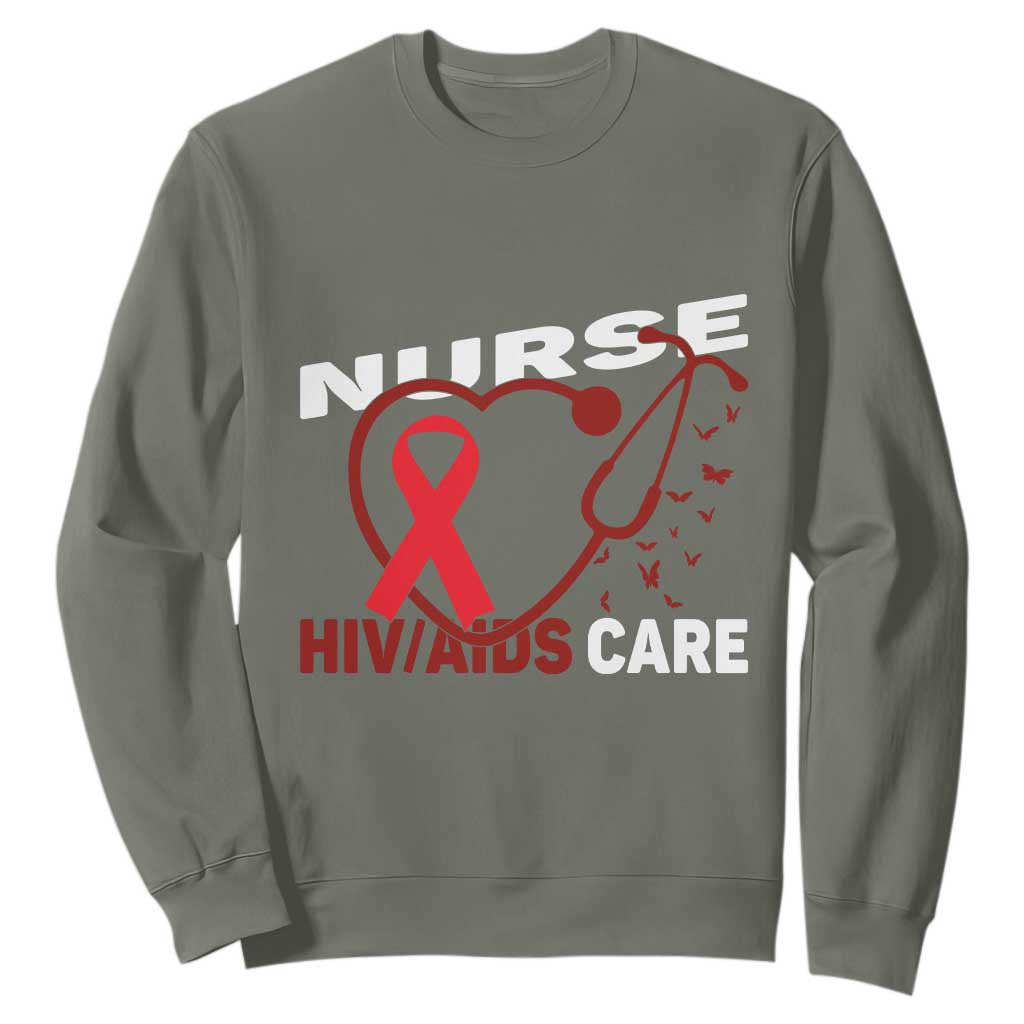 Healthcare Hero HIV AIDS Care Nurse Gift Sweatshirt