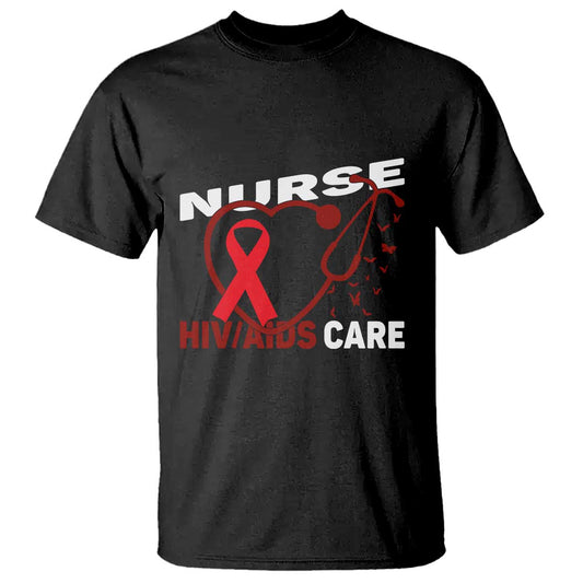 Healthcare Hero HIV AIDS Care Nurse Gift T Shirt