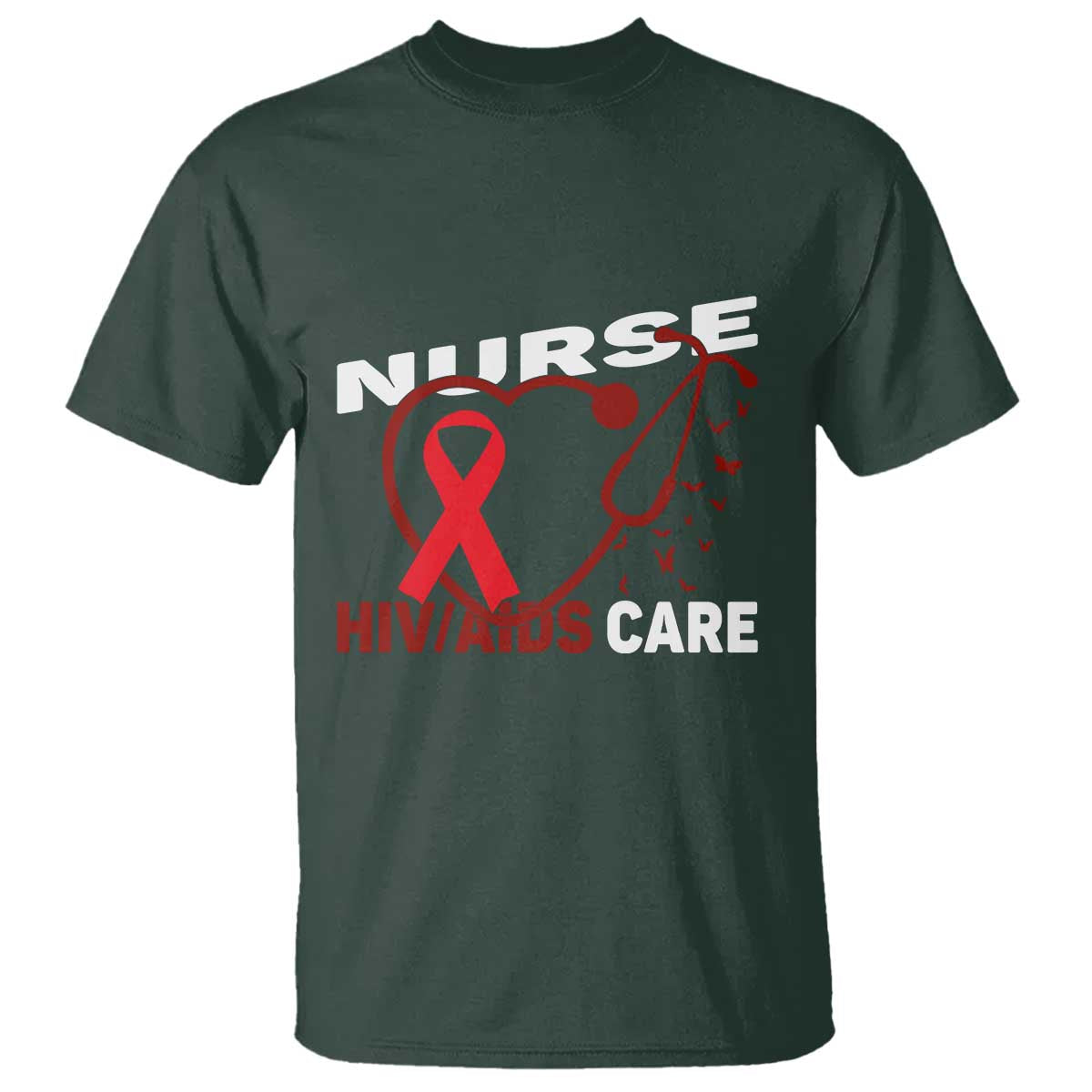 Healthcare Hero HIV AIDS Care Nurse Gift T Shirt