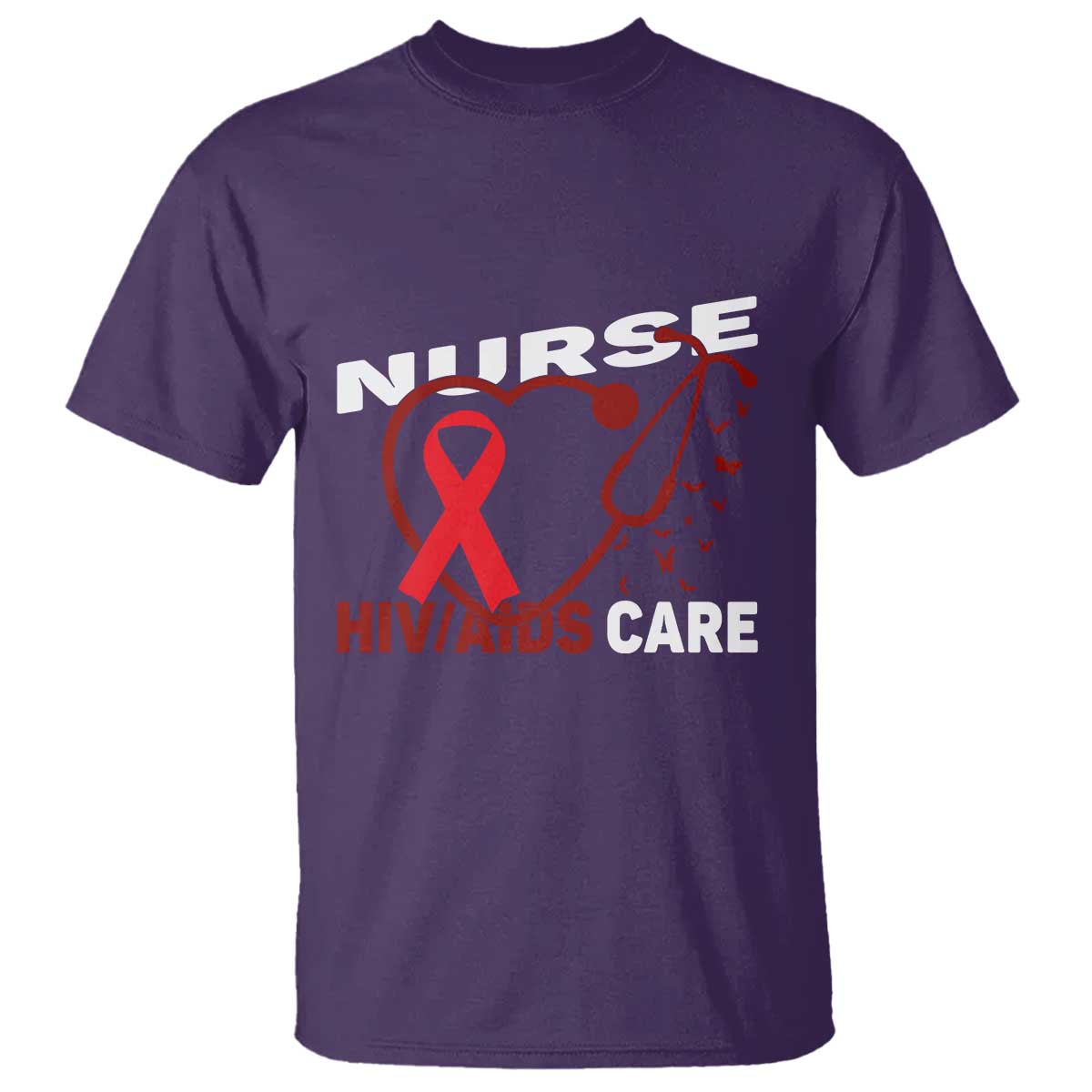 Healthcare Hero HIV AIDS Care Nurse Gift T Shirt