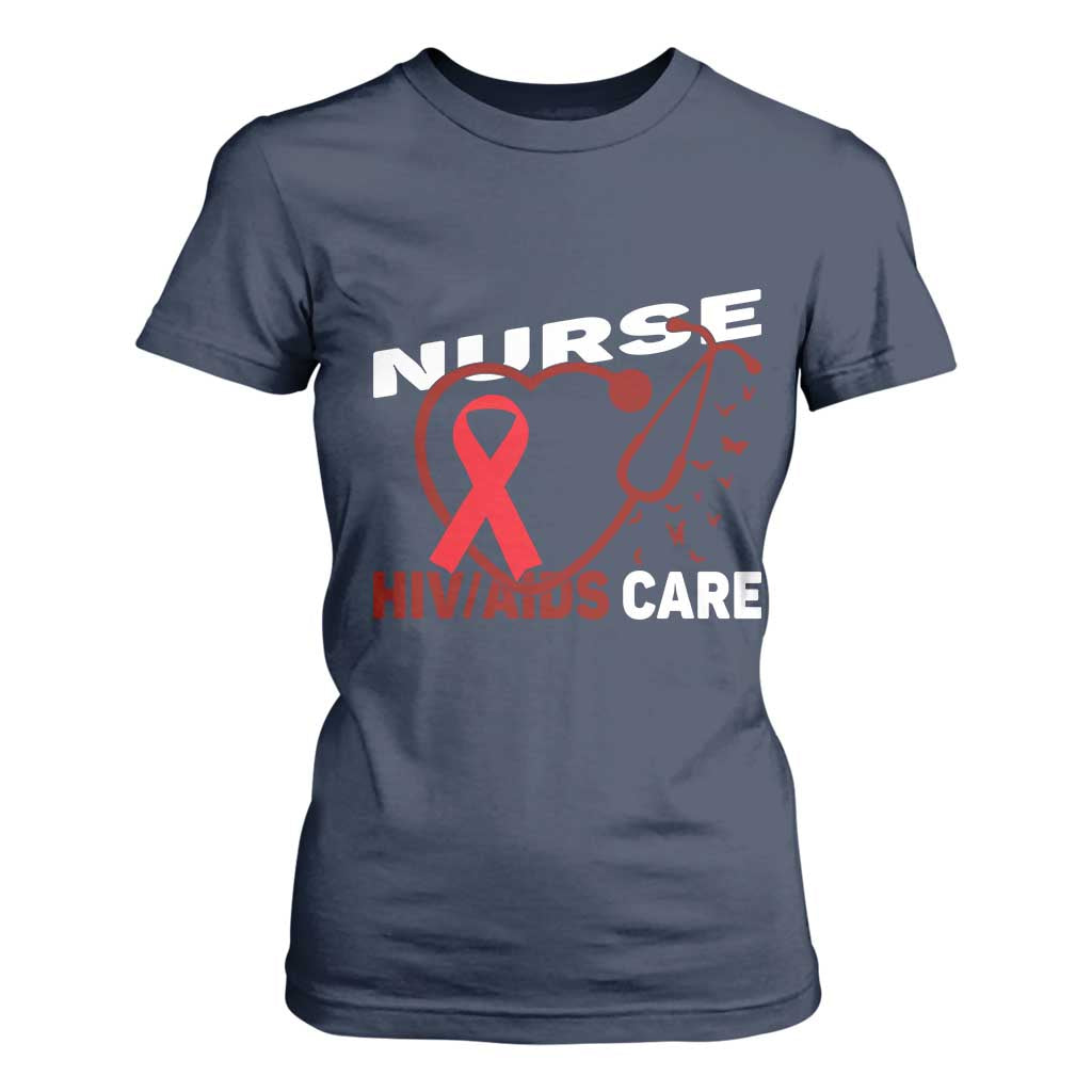 Healthcare Hero HIV AIDS Care Nurse Gift T Shirt For Women