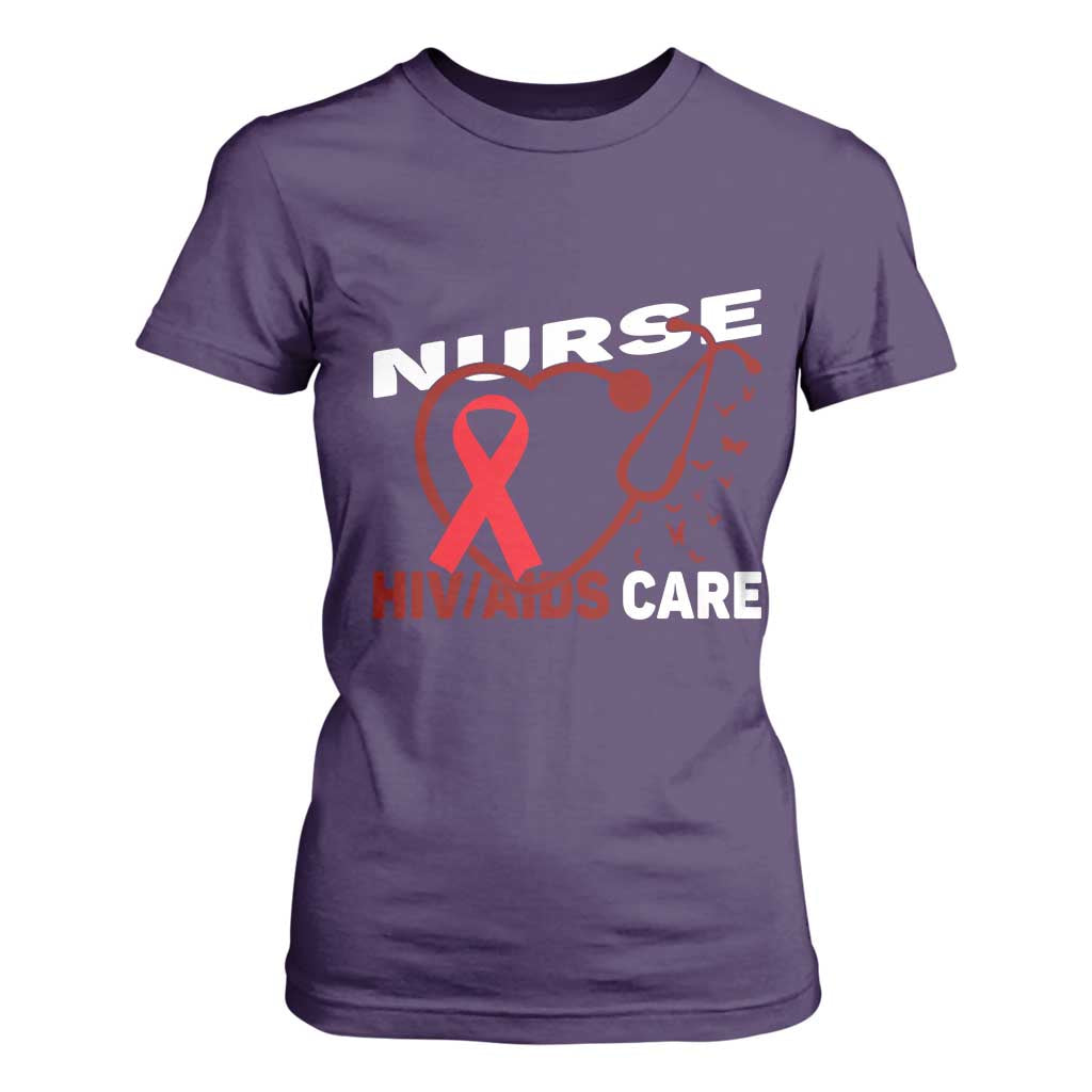 Healthcare Hero HIV AIDS Care Nurse Gift T Shirt For Women