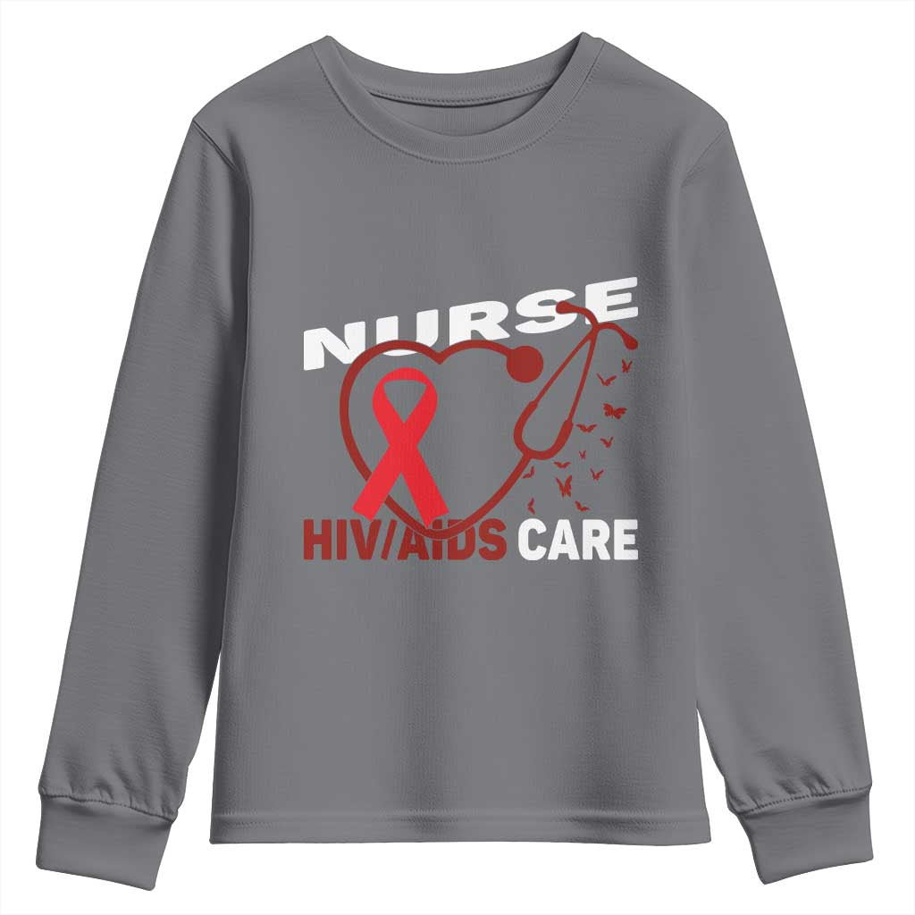 Healthcare Hero HIV AIDS Care Nurse Gift Youth Sweatshirt