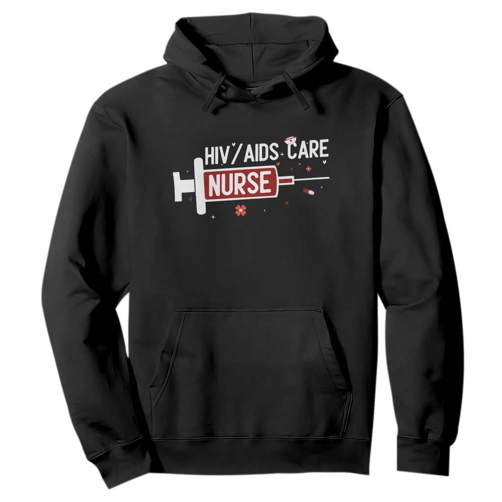 HIV AIDS Care Nurse Hoodie Red Ribbon Support Gift
