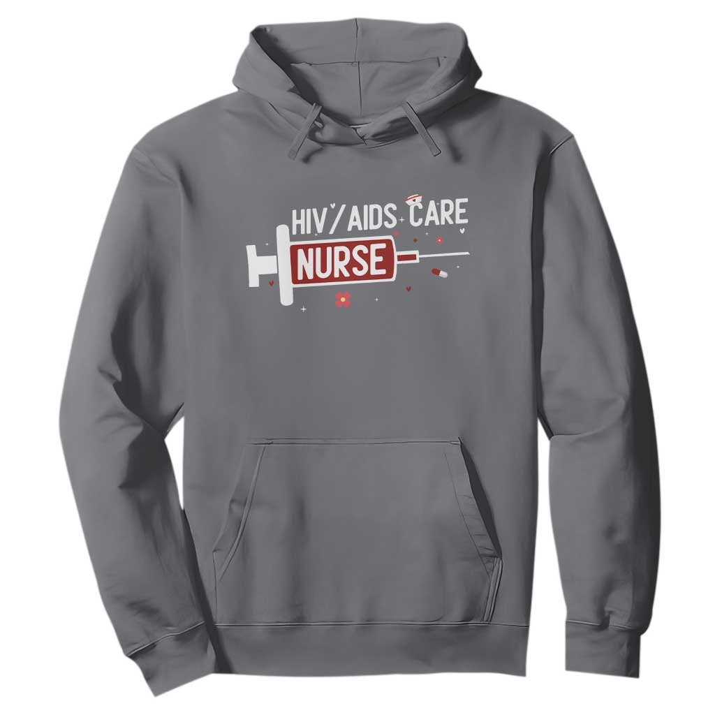 HIV AIDS Care Nurse Hoodie Red Ribbon Support Gift