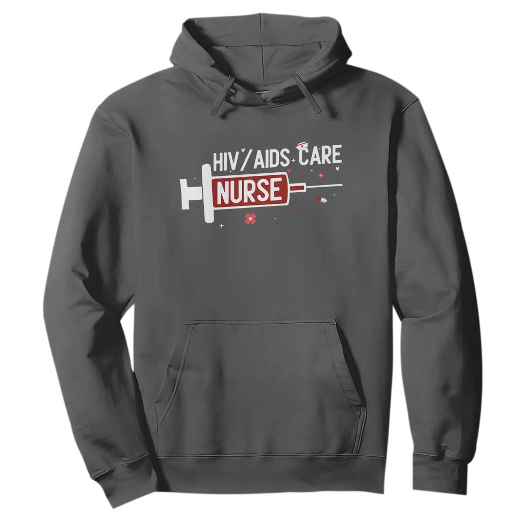 HIV AIDS Care Nurse Hoodie Red Ribbon Support Gift