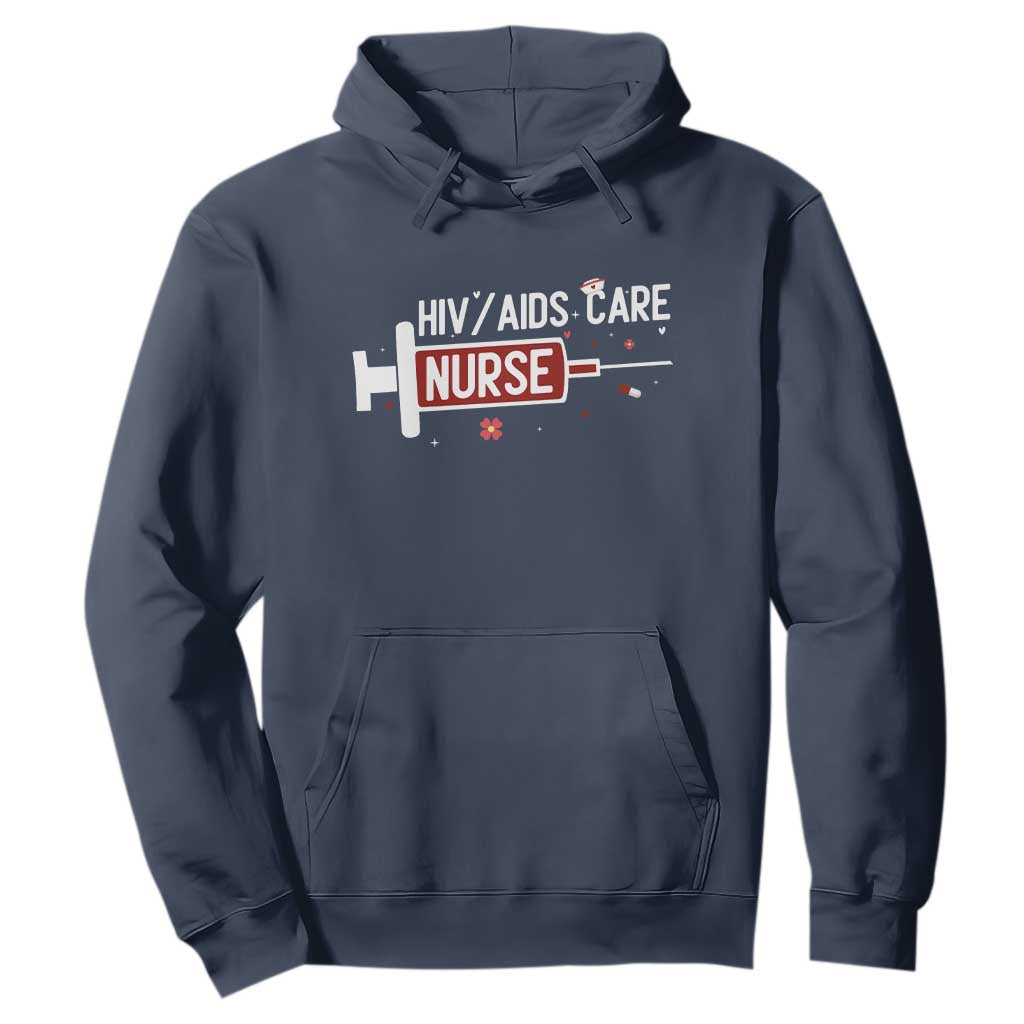 HIV AIDS Care Nurse Hoodie Red Ribbon Support Gift