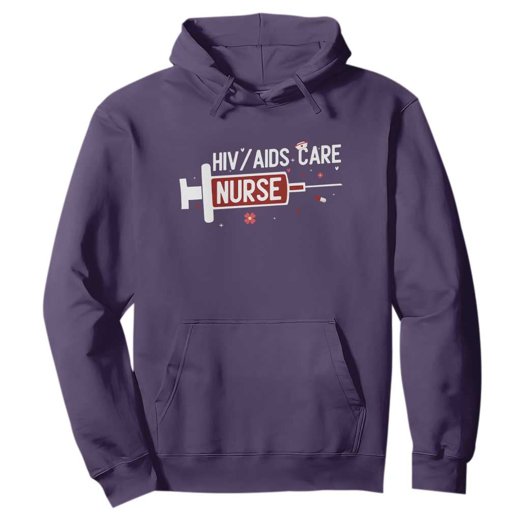 HIV AIDS Care Nurse Hoodie Red Ribbon Support Gift