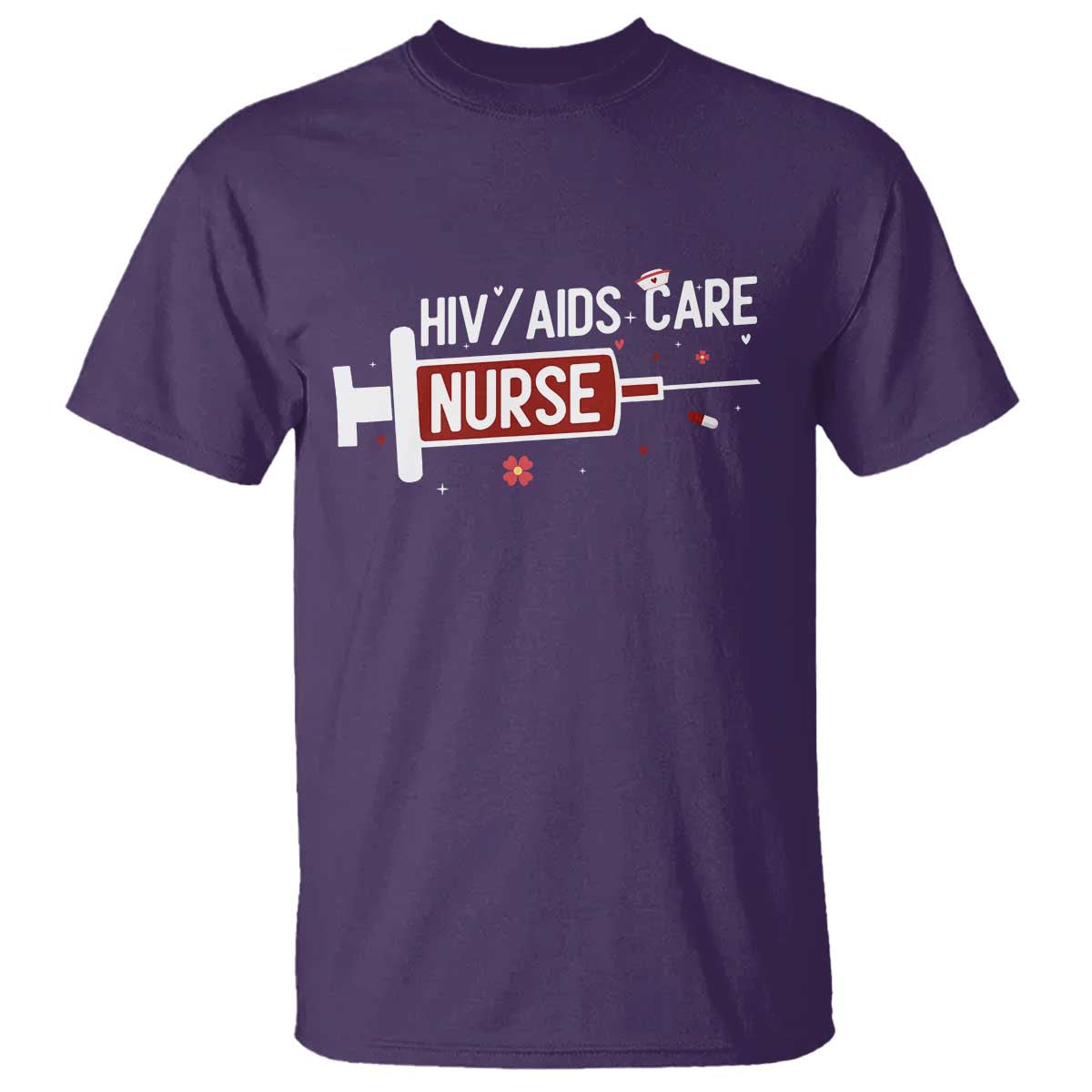 HIV AIDS Care Nurse T Shirt Red Ribbon Support Gift