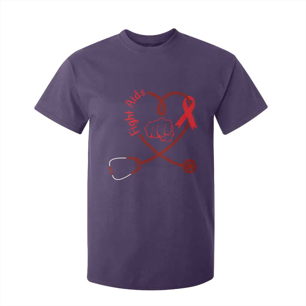 Fight AIDS Nurse T Shirt For Kid Red Ribbon HIV Support Gift