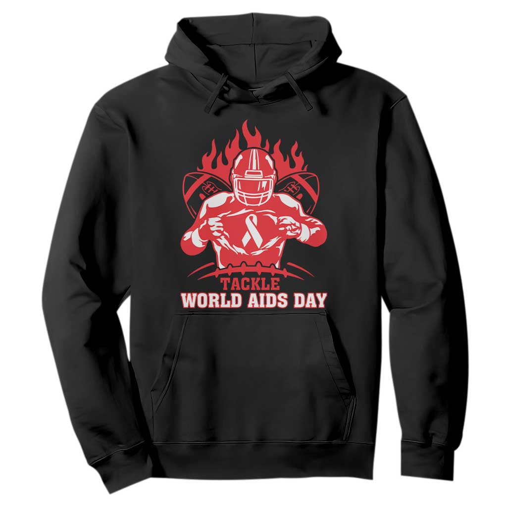 AIDS Support Hoodie Ribbon HIV Tackle Football Gift