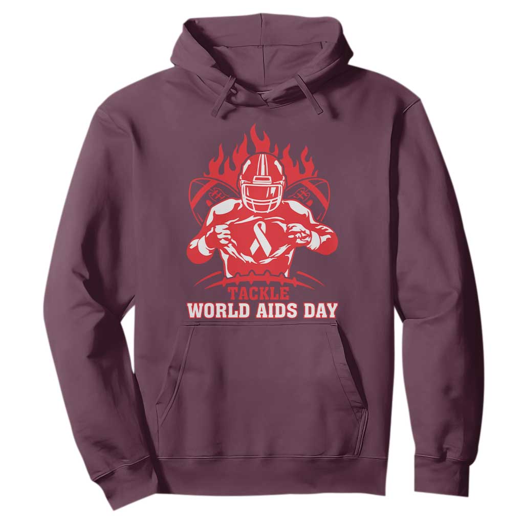 AIDS Support Hoodie Ribbon HIV Tackle Football Gift
