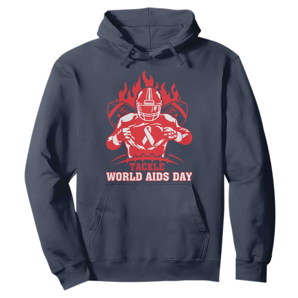 AIDS Support Hoodie Ribbon HIV Tackle Football Gift