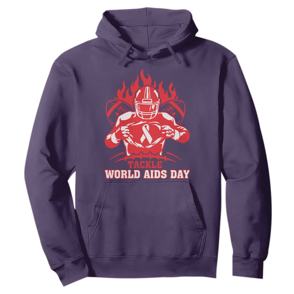 AIDS Support Hoodie Ribbon HIV Tackle Football Gift