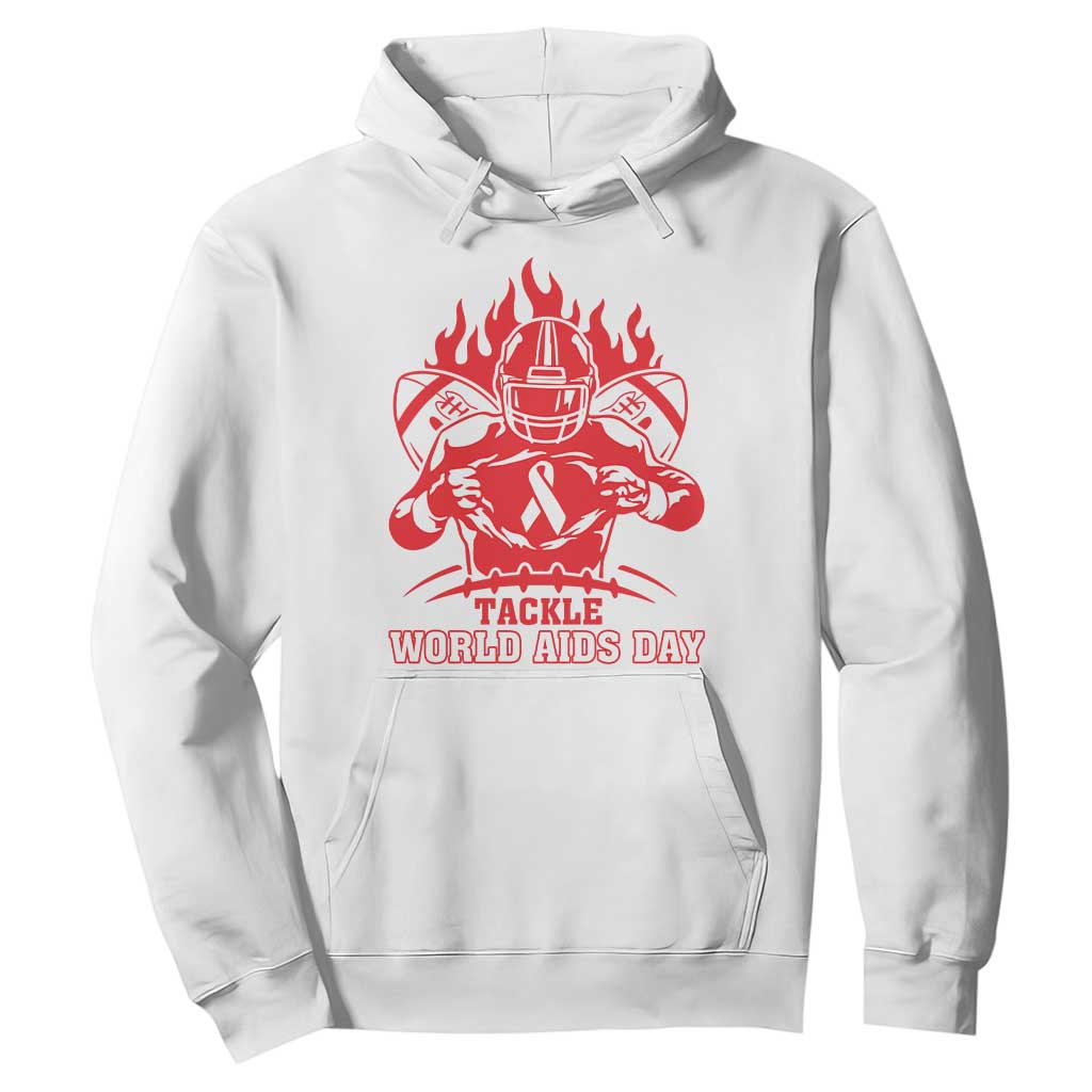 AIDS Support Hoodie Ribbon HIV Tackle Football Gift