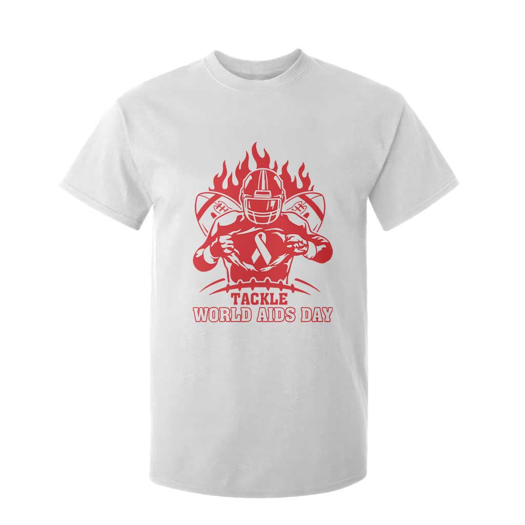 AIDS Support T Shirt For Kid Ribbon HIV Tackle Football Gift