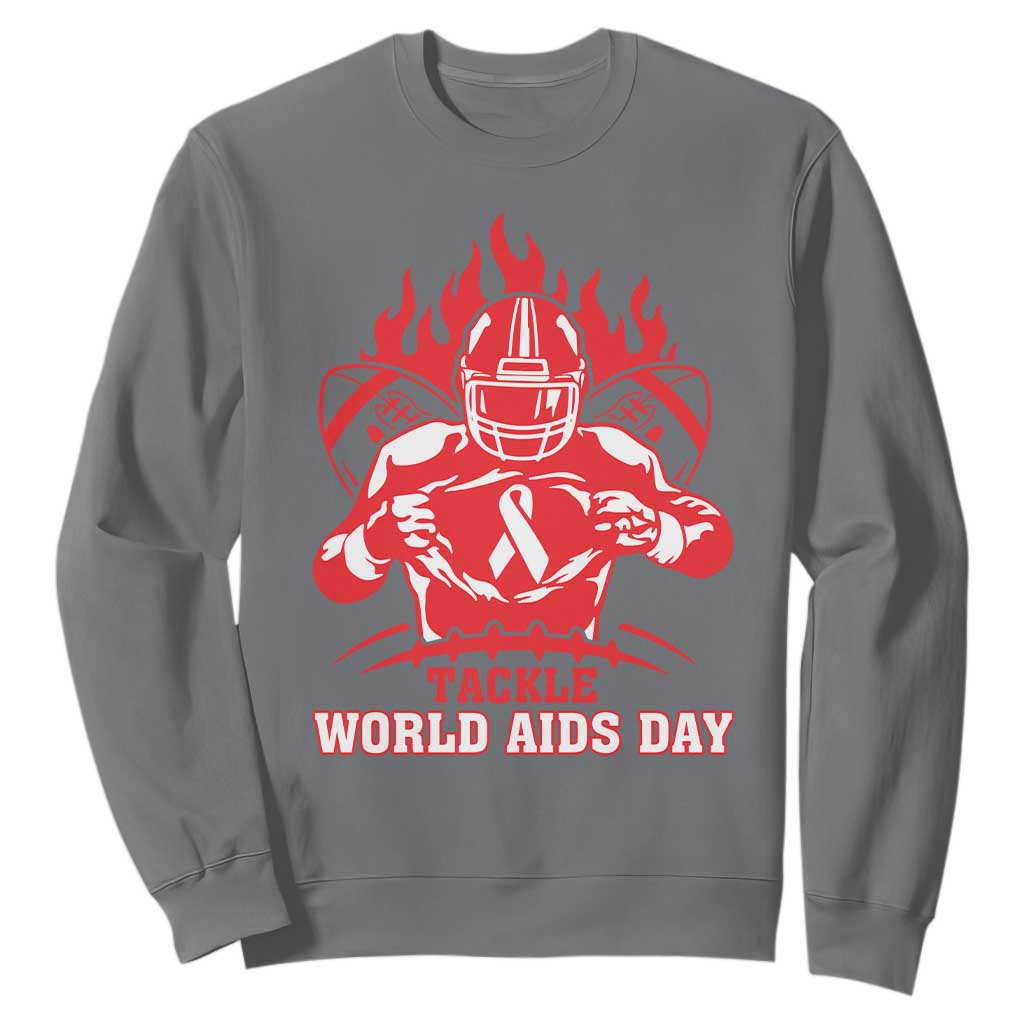 AIDS Support Sweatshirt Ribbon HIV Tackle Football Gift