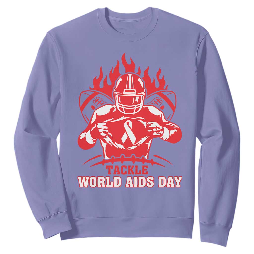 AIDS Support Sweatshirt Ribbon HIV Tackle Football Gift