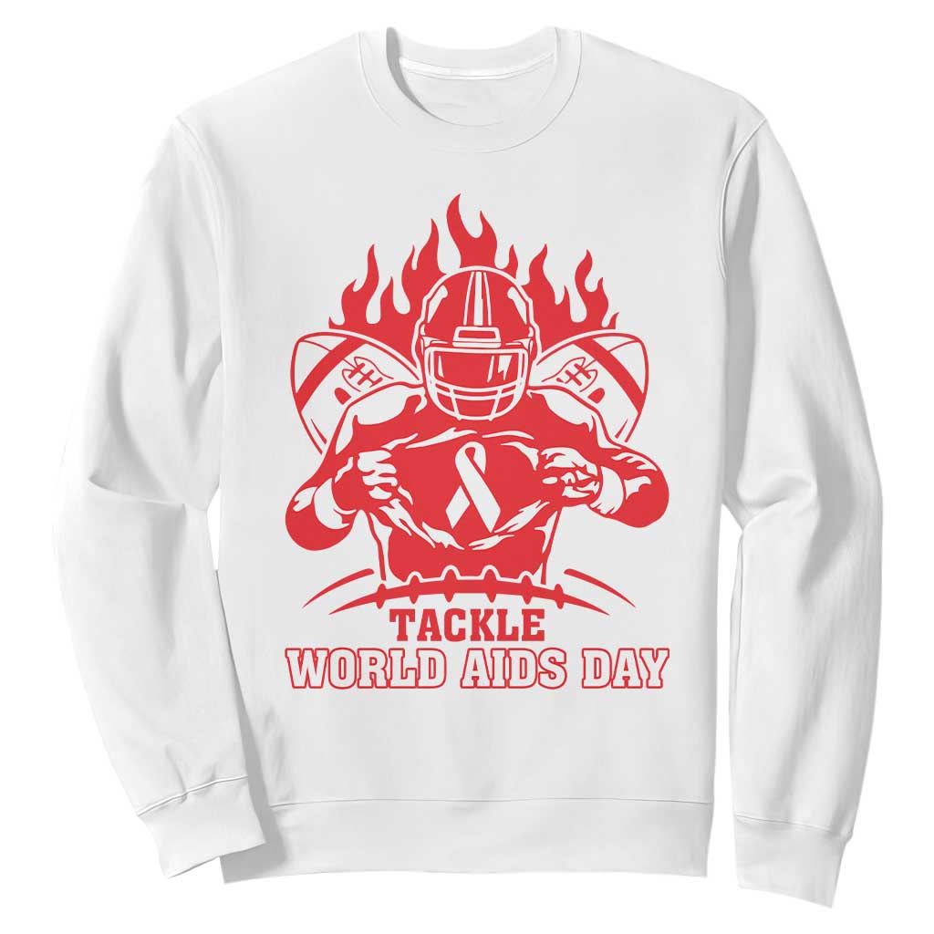AIDS Support Sweatshirt Ribbon HIV Tackle Football Gift