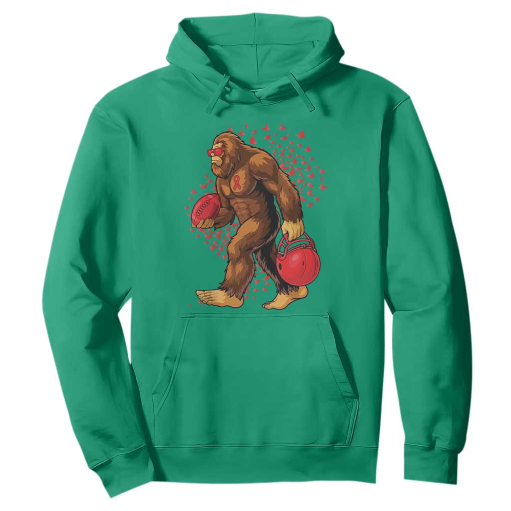 Funny Bigfoot Football Hoodie Support HIV Support Gift