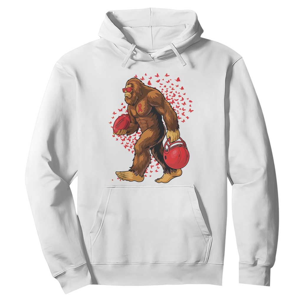 Funny Bigfoot Football Hoodie Support HIV Support Gift
