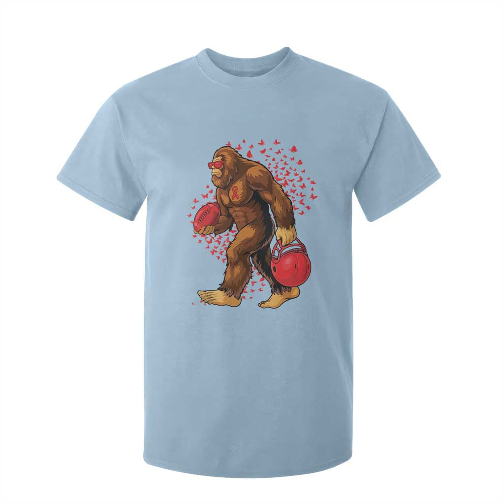 Funny Bigfoot Football T Shirt For Kid Support HIV Support Gift