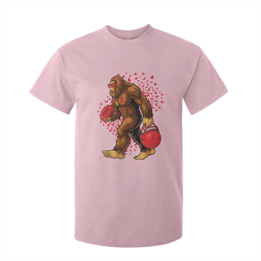 Funny Bigfoot Football T Shirt For Kid Support HIV Support Gift