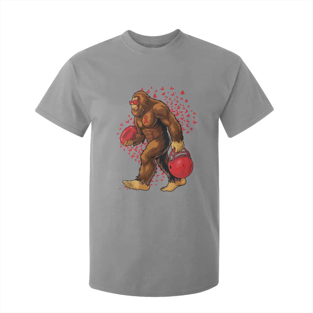 Funny Bigfoot Football T Shirt For Kid Support HIV Support Gift