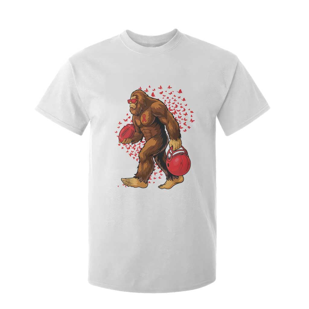Funny Bigfoot Football T Shirt For Kid Support HIV Support Gift
