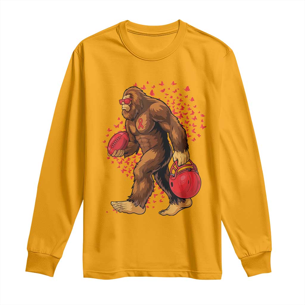 Funny Bigfoot Football Long Sleeve Shirt Support HIV Support Gift