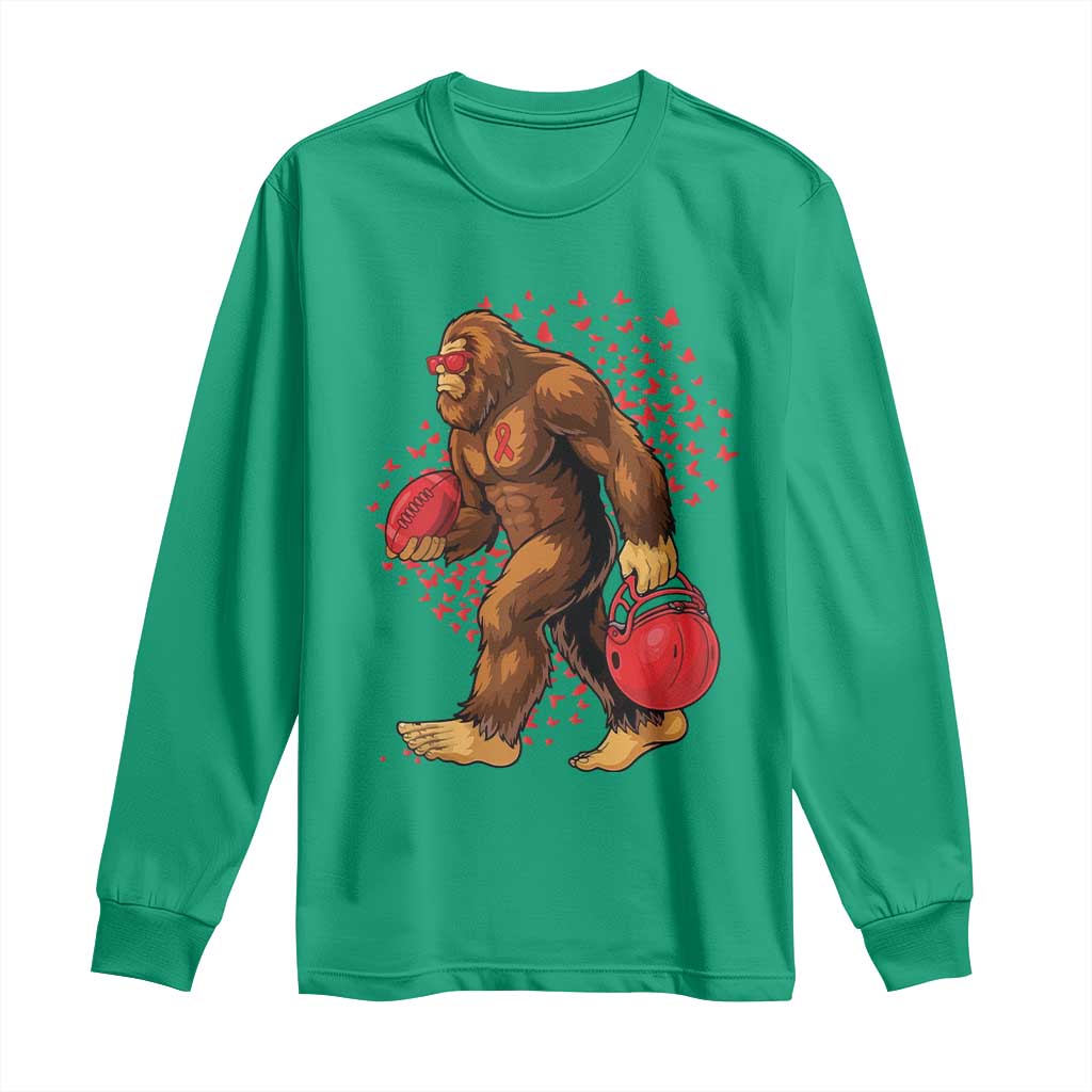 Funny Bigfoot Football Long Sleeve Shirt Support HIV Support Gift