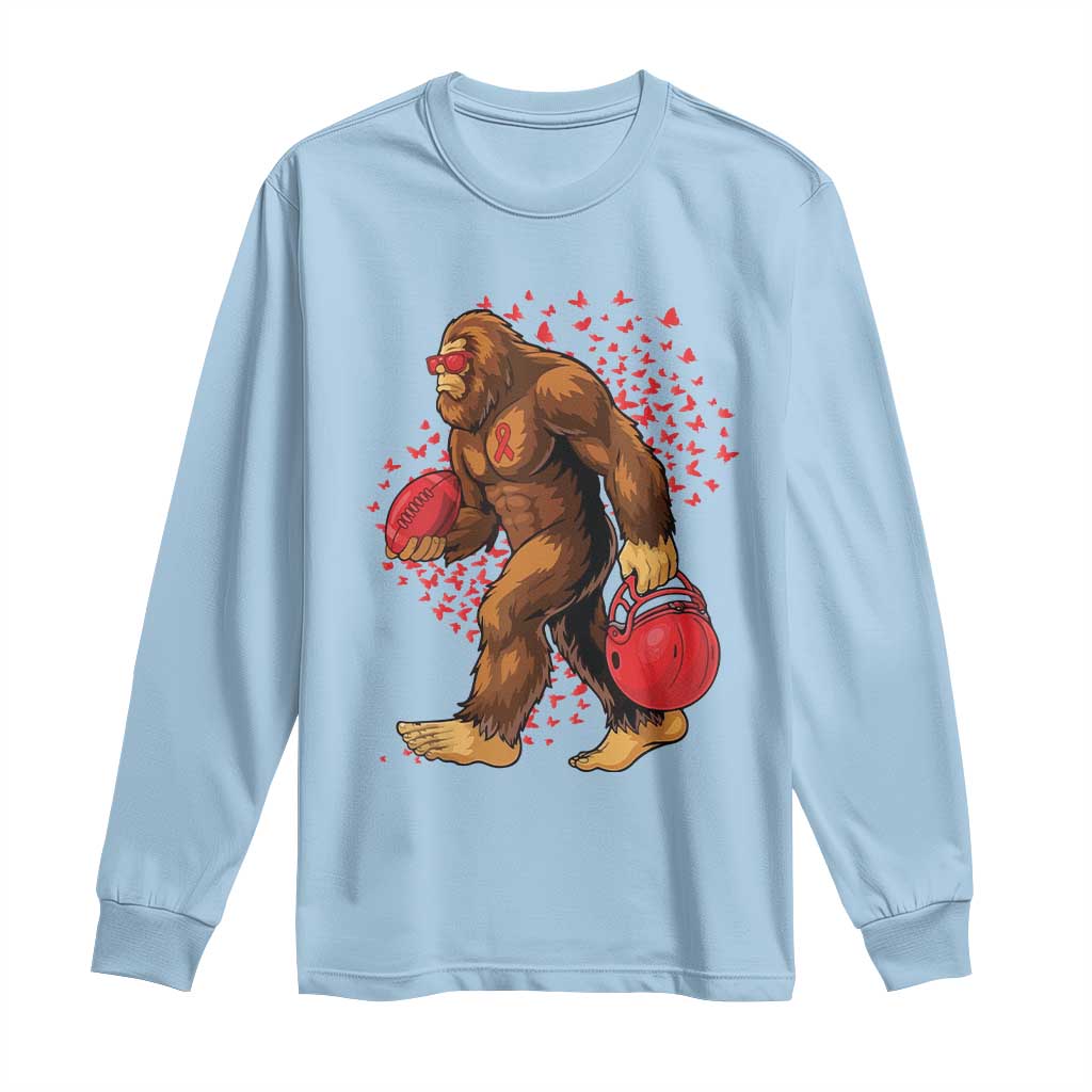 Funny Bigfoot Football Long Sleeve Shirt Support HIV Support Gift