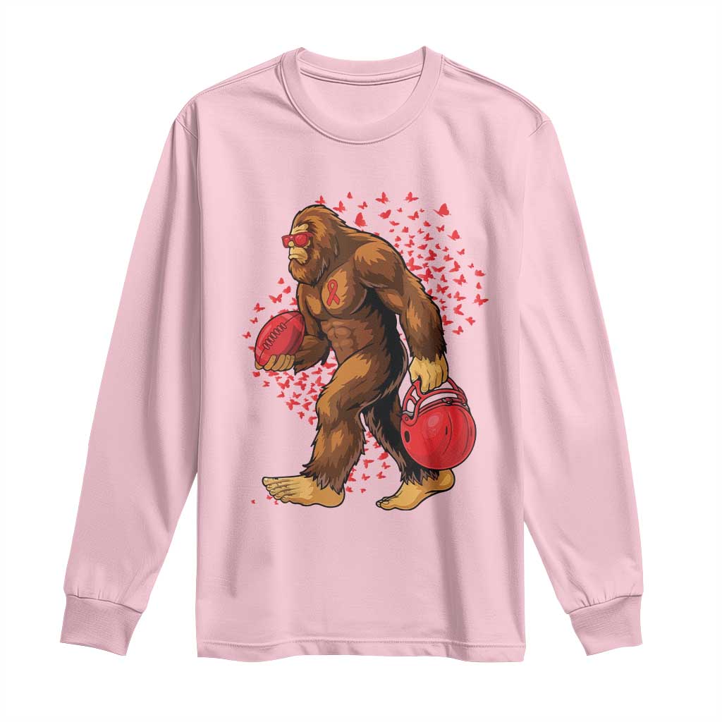 Funny Bigfoot Football Long Sleeve Shirt Support HIV Support Gift