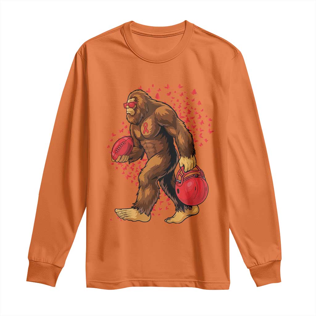 Funny Bigfoot Football Long Sleeve Shirt Support HIV Support Gift