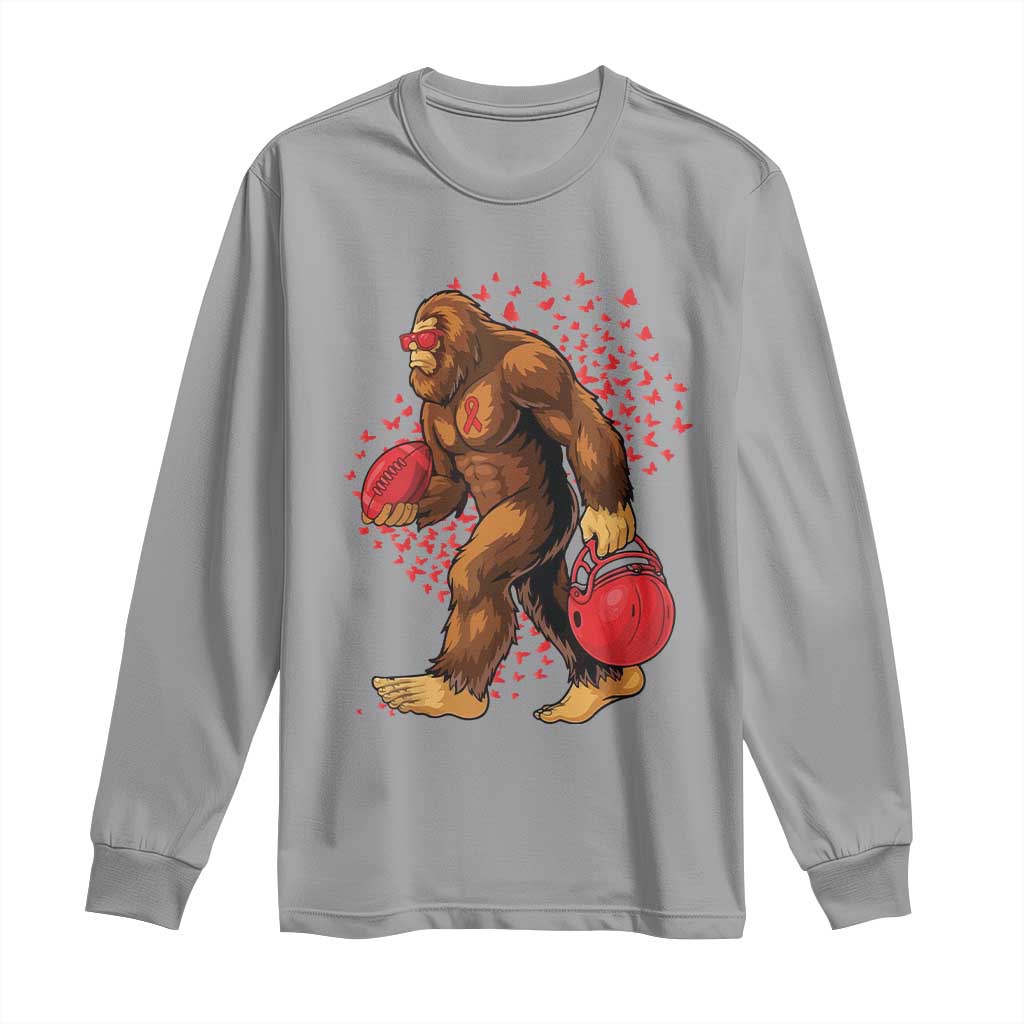 Funny Bigfoot Football Long Sleeve Shirt Support HIV Support Gift