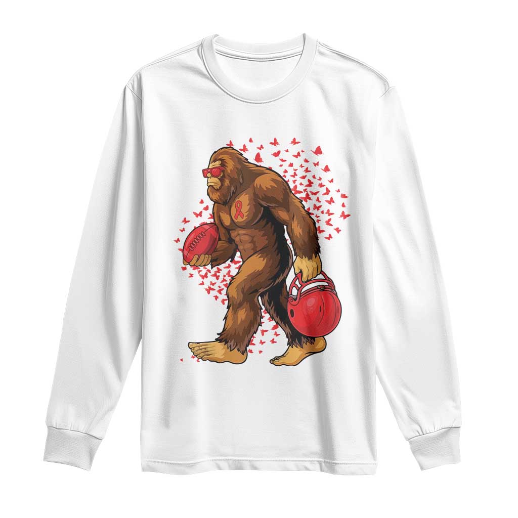 Funny Bigfoot Football Long Sleeve Shirt Support HIV Support Gift