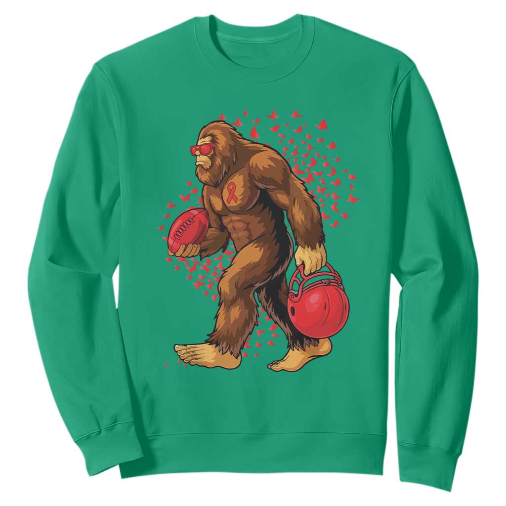 Funny Bigfoot Football Sweatshirt Support HIV Support Gift