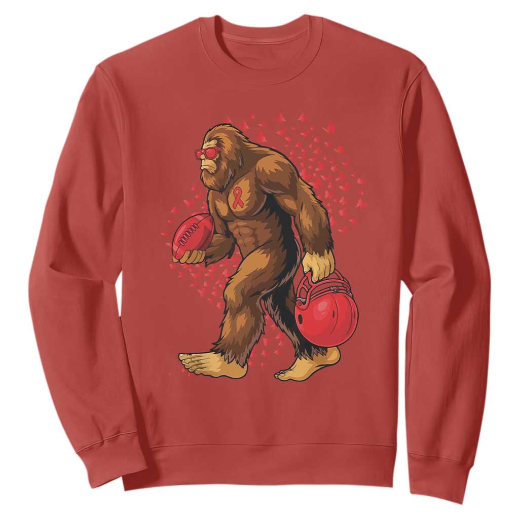 Funny Bigfoot Football Sweatshirt Support HIV Support Gift