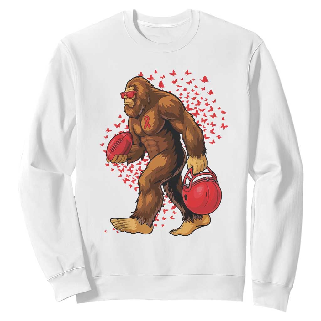 Funny Bigfoot Football Sweatshirt Support HIV Support Gift