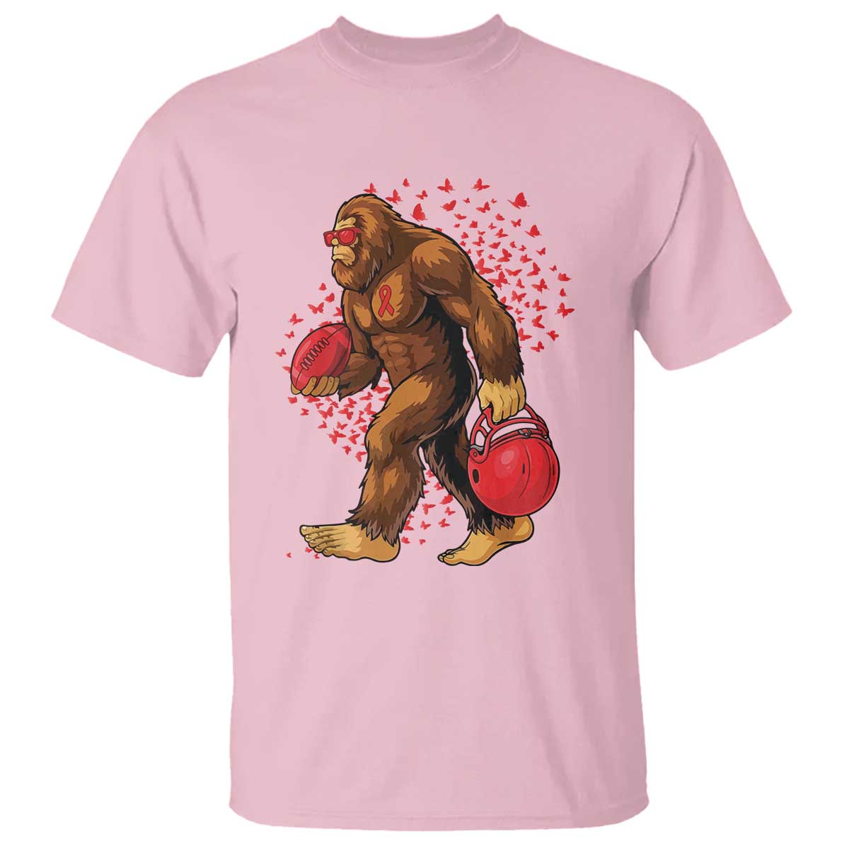 Funny Bigfoot Football T Shirt Support HIV Support Gift
