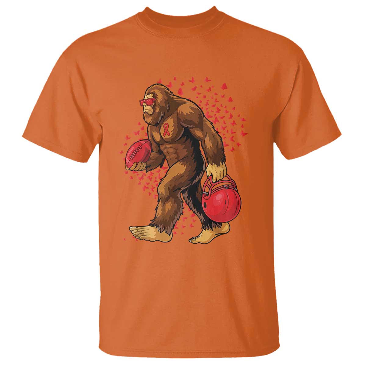 Funny Bigfoot Football T Shirt Support HIV Support Gift