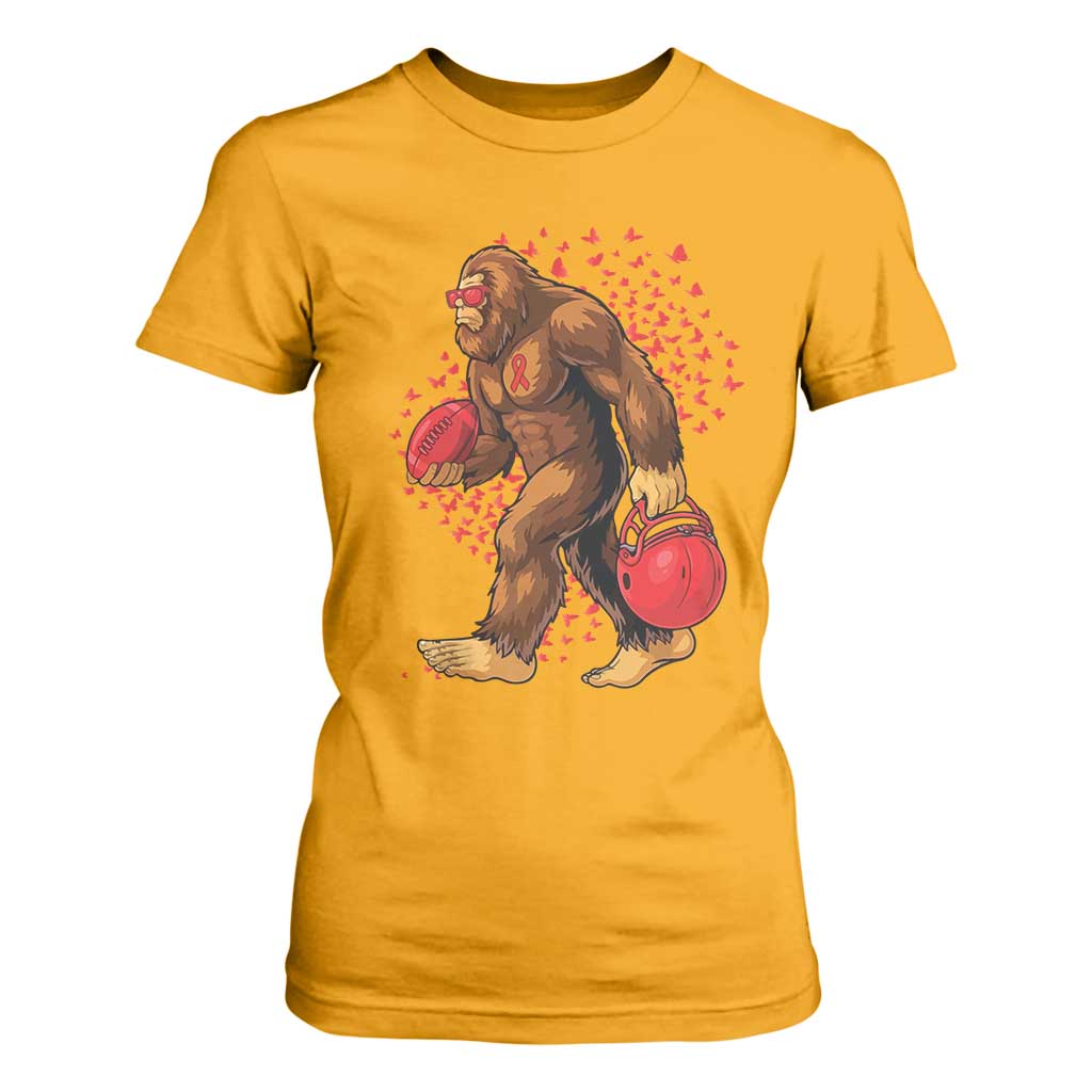 Funny Bigfoot Football T Shirt For Women Support HIV Support Gift